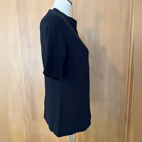 Talbots boat or funnel neck button back short sleeve top, dressy knit, small - Picture 3 of 10